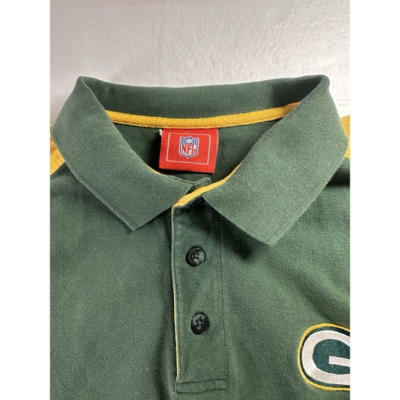 VTG Green Bay Packers Shirt Men's XL Green Yellow Y2K Polo 2003 NFL Playoffs - Picture 4 of 16